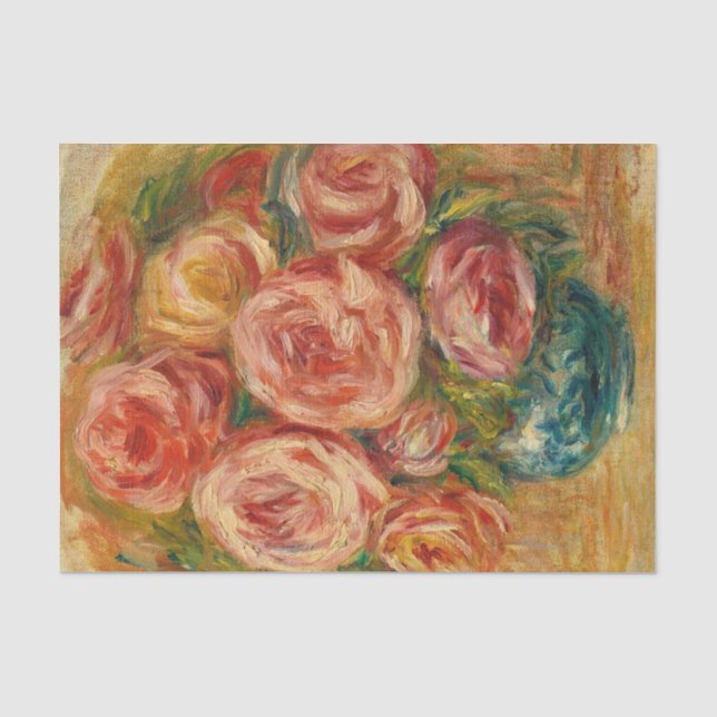 Papier Mousseline Vase de Roses  de Renoir (Recto)