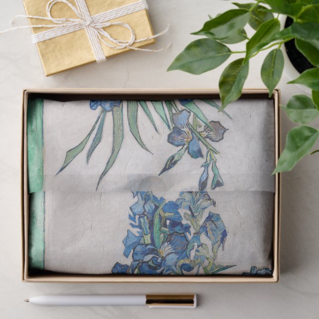 Papier Mousseline Vase Still Life avec Irises par Vincent van Gogh (Cadeau)