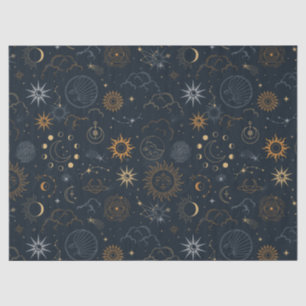Papier Mousseline Vector Magic avec constellations soleil lune magie