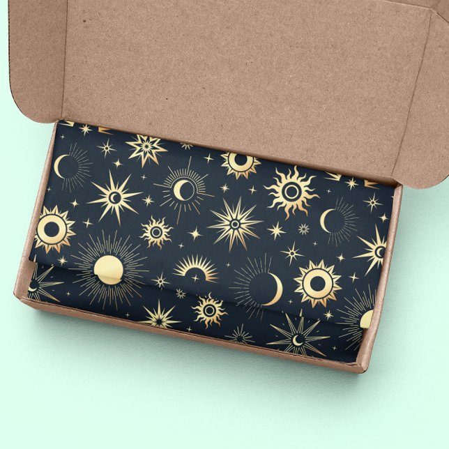 Papier Mousseline Vector Magic avec motif de soleil lune étoiles en  (Créateur téléchargé)