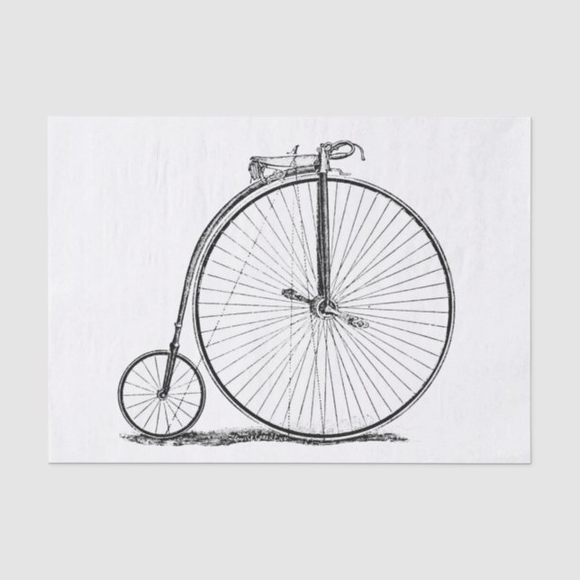 Papier Mousseline Vélo à grande roue Penny Farthing (Recto)