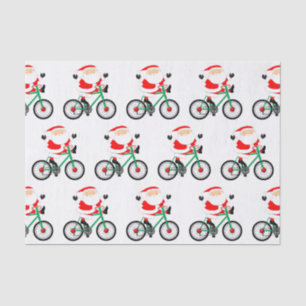 Papier Mousseline Vélo de Noël Cycliste