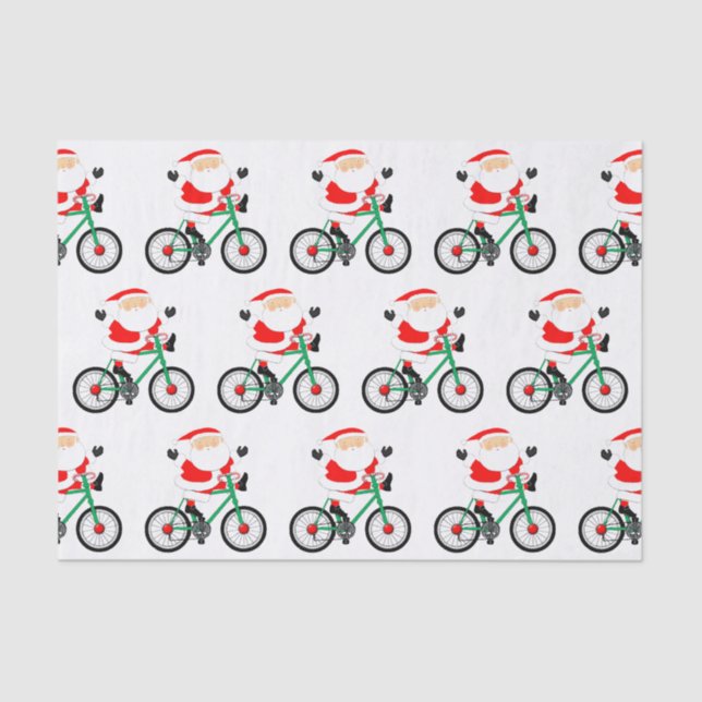 Papier Mousseline Vélo de Noël Cycliste (Recto)