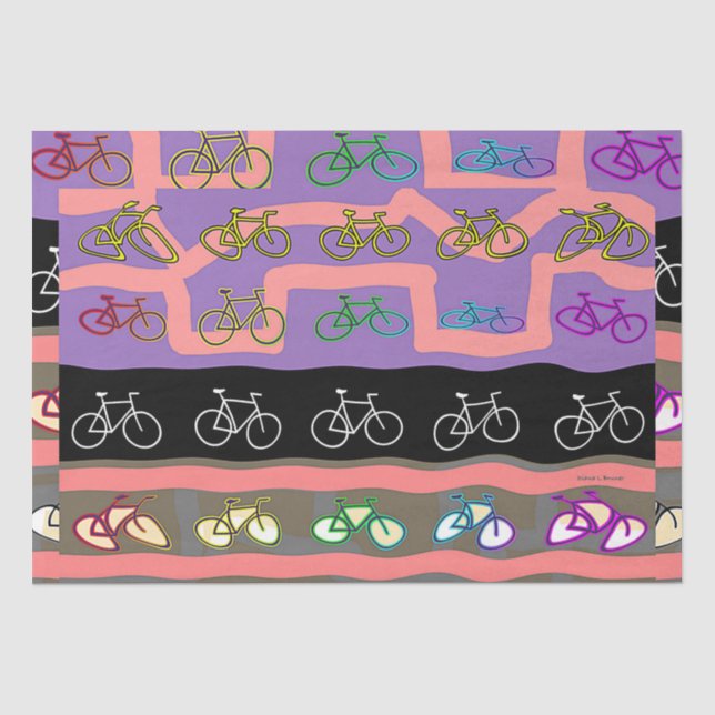 Papier Mousseline Vélos multicolores (Recto)