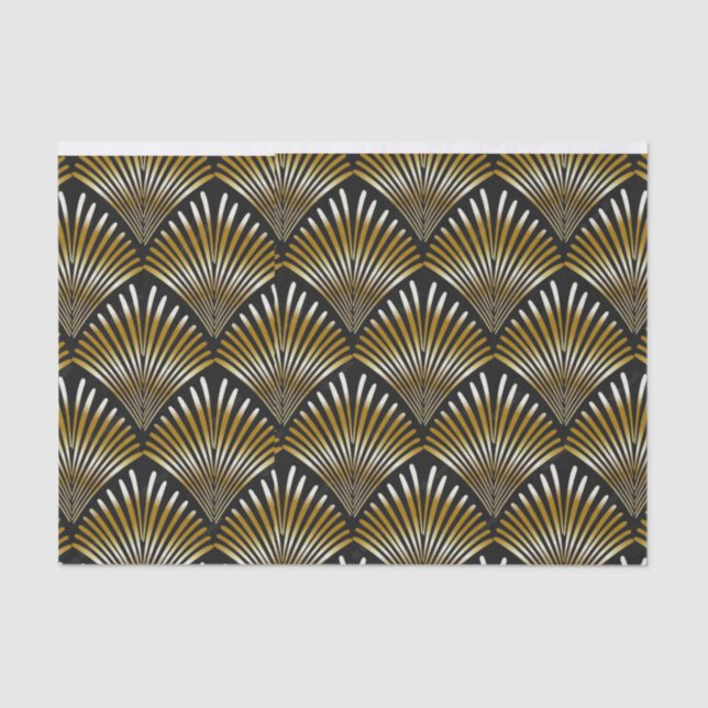 Papier Mousseline Ventilateur Art Déco, Papier Tissu (Recto)