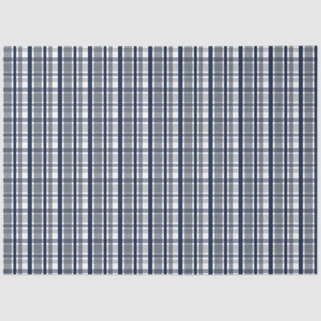 Papier Mousseline Ventilateur sportif Dallas Silver Navy Blue Plaid  (Recto)