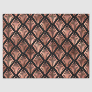 Papier Mousseline Ventilateurs rose Gold Art Déco sur Découpage noir