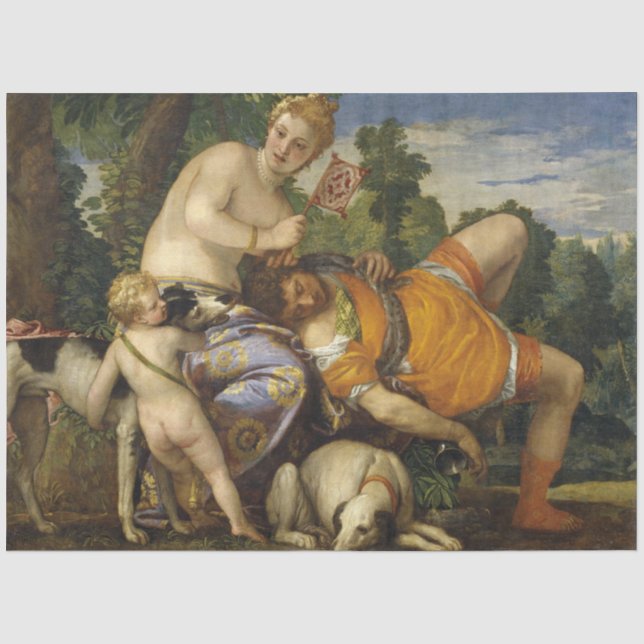 Papier Mousseline Vénus et Adonis (par Paolo Veronese) (Recto)