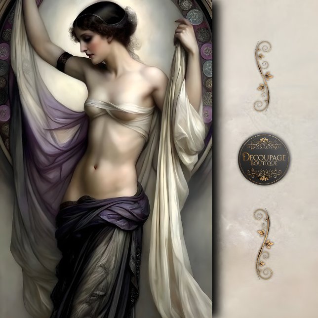 Papier Mousseline Vénus Moderne Découpe (Lilac Shadow Goddess Draped Decoupage Tissue Paper)