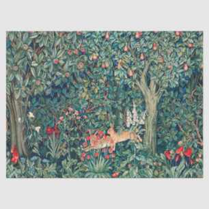 Papier Mousseline VERDURE, Hares FORESTIERS, Hares Floral vert