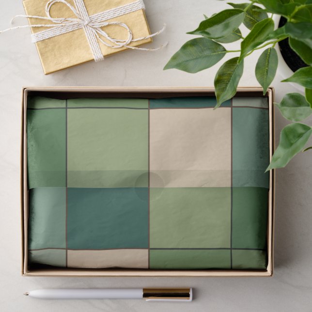 Papier Mousseline Vérifié Vert  (Cadeau)