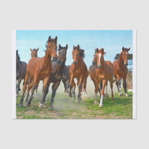 Papier Mousseline Véritable (pas AI) Image de chevaux galopants