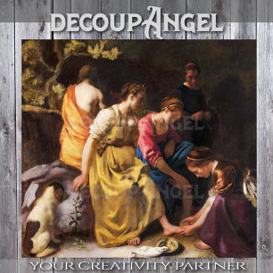Papier Mousseline Vermeer- Diana et sa page de découpage des nymphes