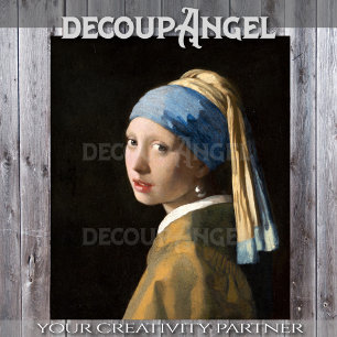 Papier Mousseline Vermeer - Fille avec une perle à oreille découpage