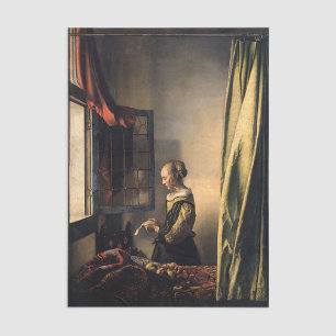 Papier Mousseline Vermeer - Fille lisant une lettre à une fenêtre ou