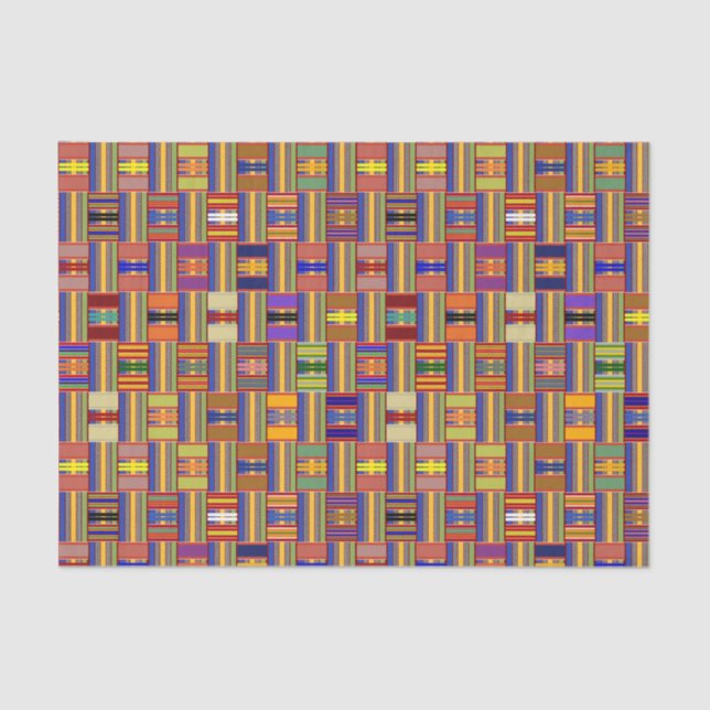 Papier Mousseline Verre coloré africain Kente K45 (Recto)