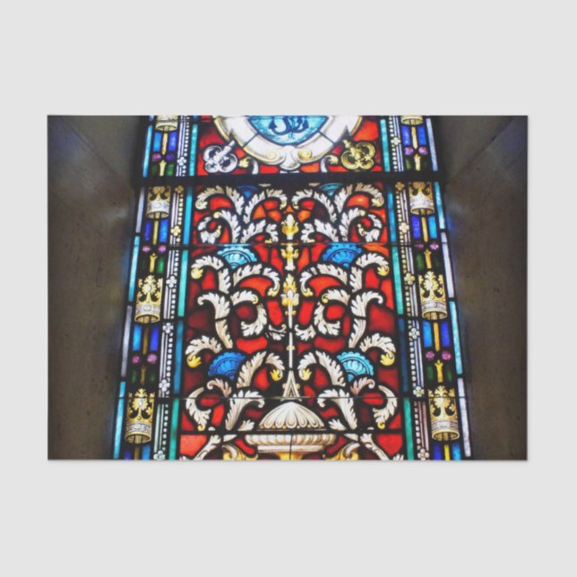 Papier Mousseline Verre souillé rouge et de bleu (Recto)