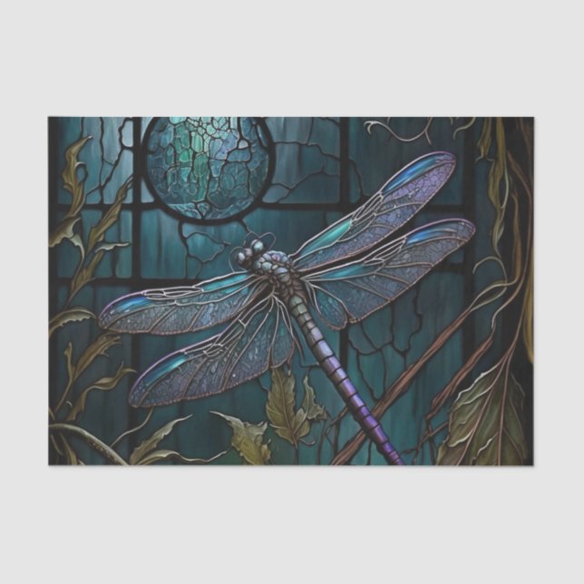 Papier Mousseline Verre tendu Dragonfly Douche rideau (Recto)