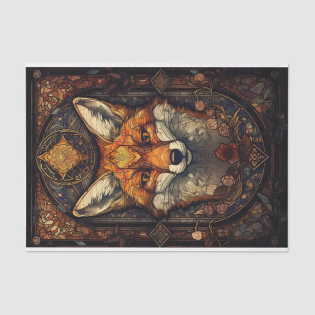 Papier Mousseline Verre tendu Renard rouge 2 (Recto)