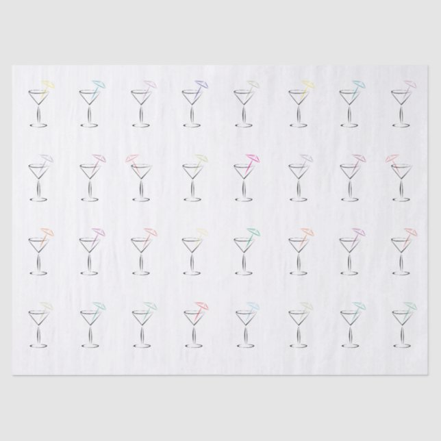 Papier Mousseline Verres à la mode frais de Martini (Recto)