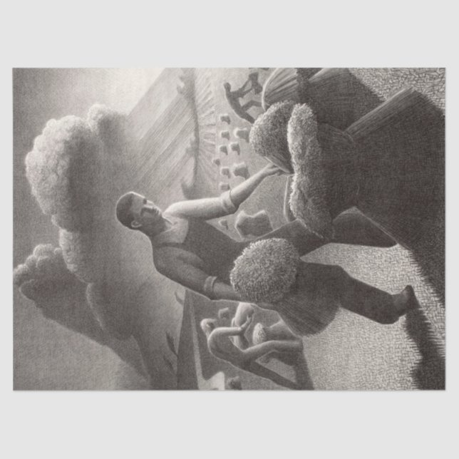 Papier Mousseline Vers la tempête par Grant Wood (Recto)