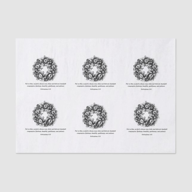 Papier Mousseline Verset biblique et papier tissulaire (Recto)