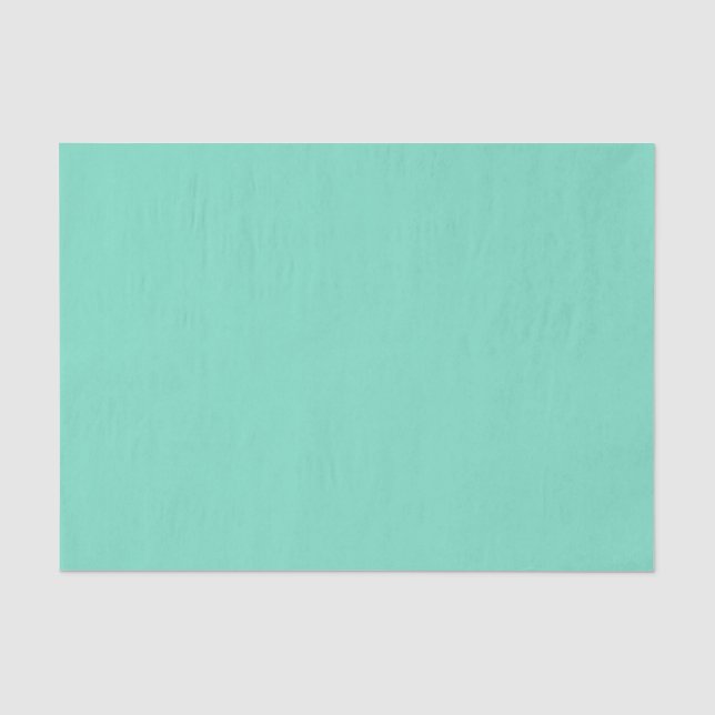 Papier Mousseline Vert Aqua Mousse de Mer Uni (Recto)
