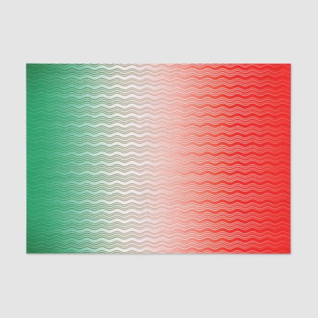 Papier Mousseline Vert argenté rouge (Recto)