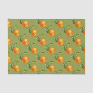 Papier Mousseline Vert avec des oranges