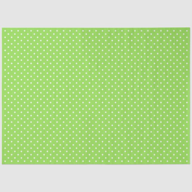 Papier Mousseline Vert avec pois blancs (Recto)