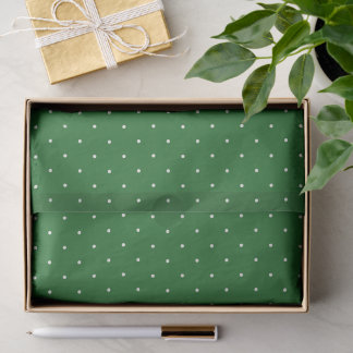 Papier Mousseline Vert & Blanc Mini Points de Noël Fêtes