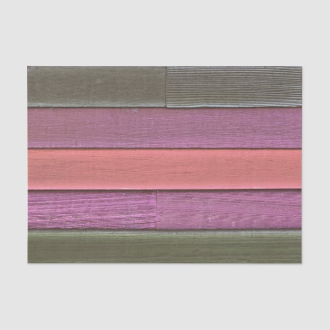 Papier Mousseline Vert Campagne Rustique Violet Brun Grain de Bois (Recto)