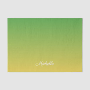Papier Mousseline Vert et jaune foncé personnalisé