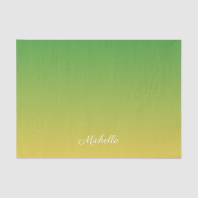 Papier Mousseline Vert et jaune foncé personnalisé (Recto)