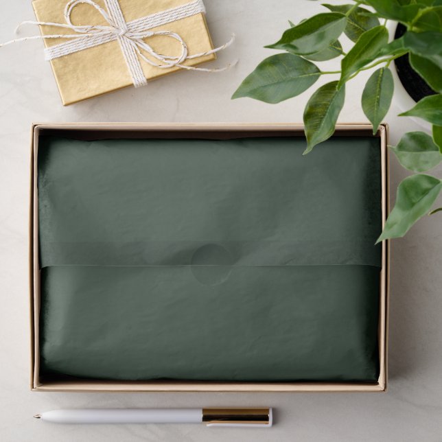 Papier Mousseline Vert gris foncé (Cadeau)