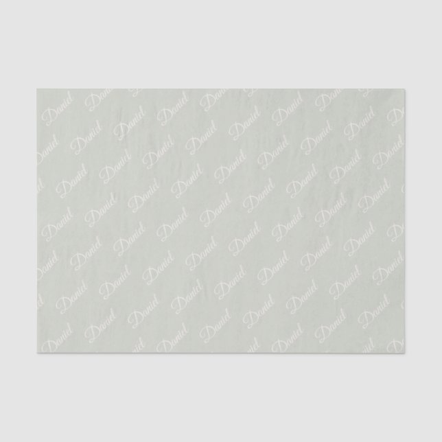 Papier Mousseline Vert pastel avec texte crème. (Recto)