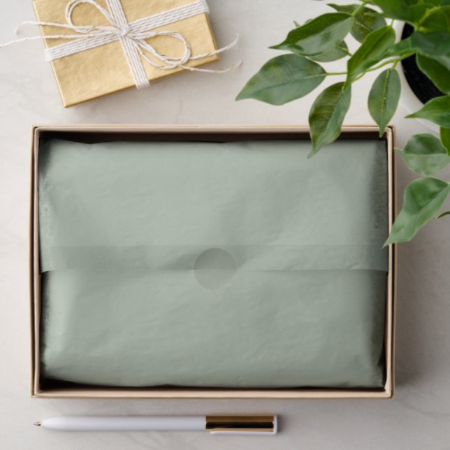 Papier Mousseline Vert sage (Cadeau)