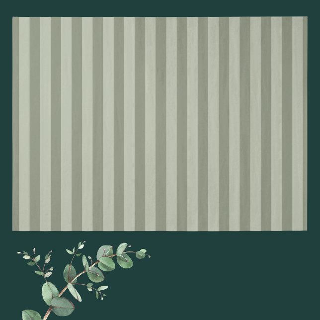 Papier Mousseline Vert sauge clair et foncé rayé (Créateur téléchargé)