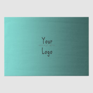 Papier Mousseline Vert turquoise de gradient élégant avec le logo