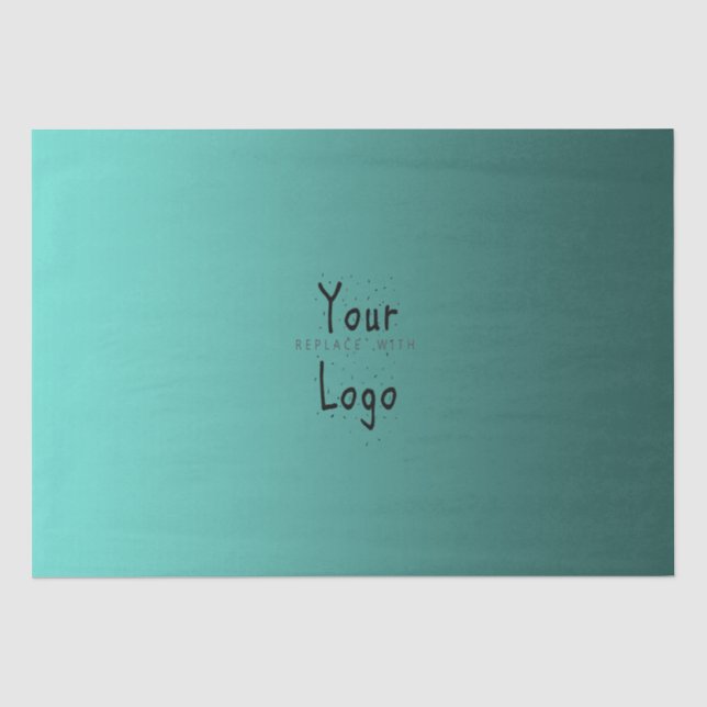 Papier Mousseline Vert turquoise de gradient élégant avec le logo (Recto)