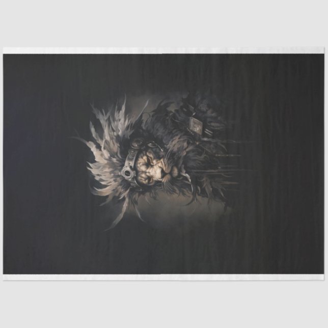 Papier Mousseline Veste en cuir de chapeau de lion déroupage (Recto)