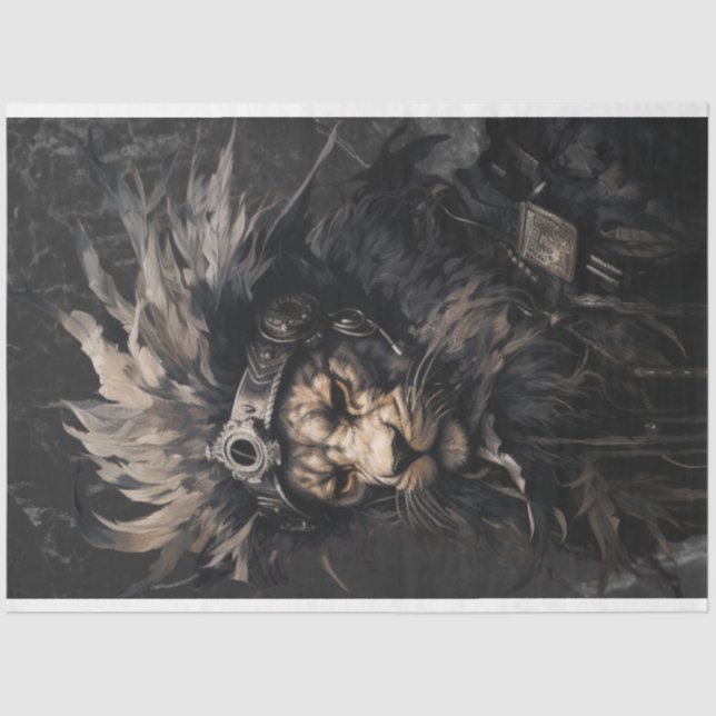 Papier Mousseline Veste en cuir de chapeau de lion déroupage (Recto)