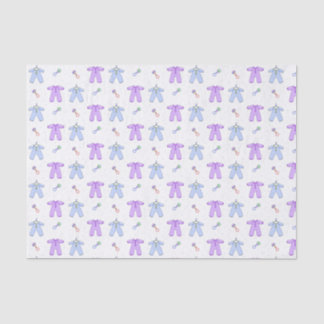 Papier Mousseline Vêtements de bébé violet et bleu