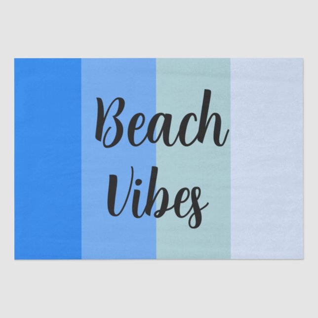 Papier Mousseline Vibes De Plage, Bleues (Recto)