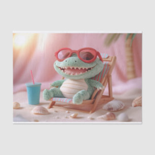 Papier Mousseline Vibes d'été : Crocodile de Plush de Chillin en vac