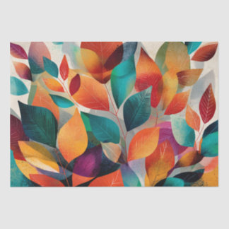 Papier Mousseline Vibrant Abstract Autumn Leaves