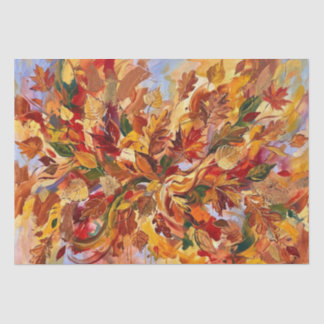 Papier Mousseline Vibrant Abstract Autumn Leaves