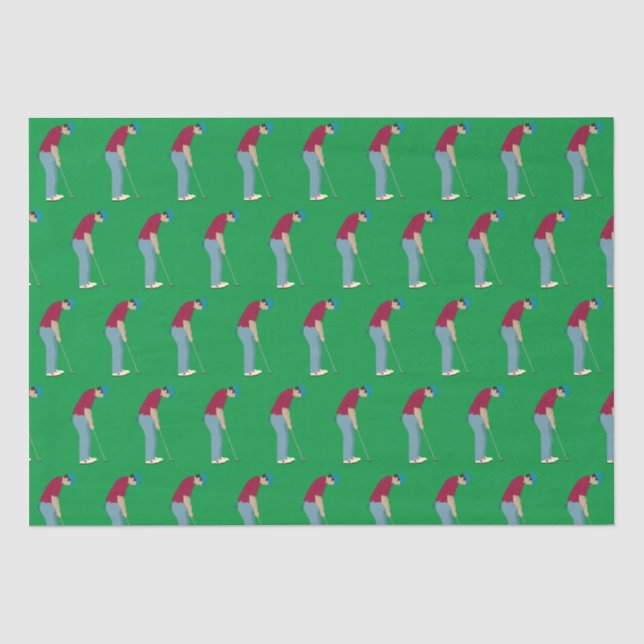 Papier Mousseline Vibrant Green Golf Putting thème (Recto)