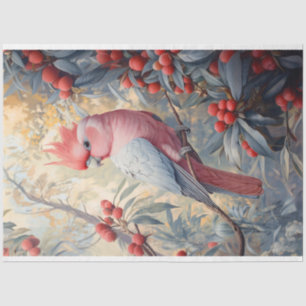 Papier Mousseline Vibrant Pink Galah Cockatoo Découpage