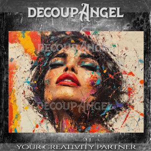 Papier Mousseline Vibrant Sensual Femme Pop Art - horiz Découpage